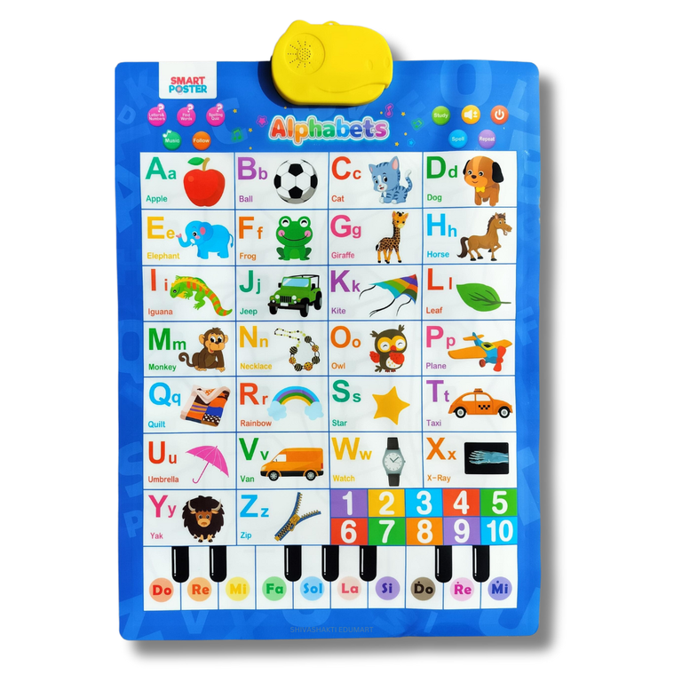 Smart Talking Poster | English & Nepali Interactive Wall Chart For Learning ABC, क ख ग, अ आ इ ई 